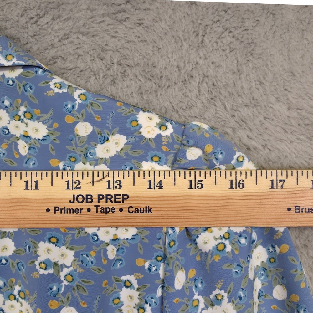 Vintage Breli Dress Womens 10 Blue Floral Cottagecore‎ Prairie Midi 70s Romantic - Picture 3 of 16